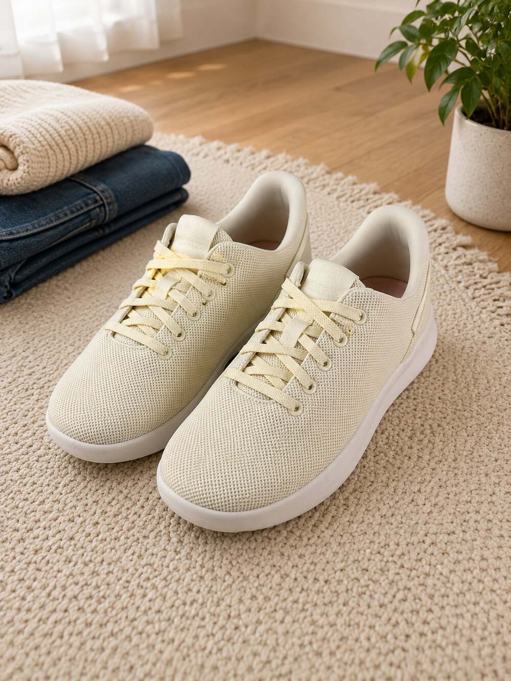Kizik Cream Knit Hands Free Sneakers Women’s 7